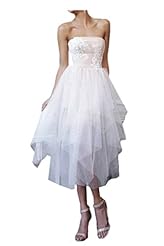 Strapless Short Tulle Asymmetric Prom Dress 