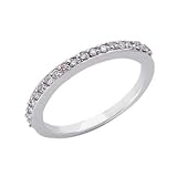 14k White 0.29 Ct Diamond Band Ring - Size 7.0