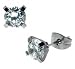 Jewelry Earrings 316L Stainless Steel,Cubic Zirconia Studs WIDTH=6-mm Hypo-allergenic