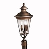 Kichler Lighting 9547OZ 3 Light Claire PostTop Post Mount Light, Olde Bronze
