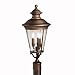 Kichler Lighting 9547OZ 3 Light Claire PostTop Post Mount Light, Olde Bronze