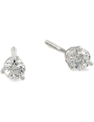 Platinum Round Basket Setting 3-Prong Diamond Stud Earrings (1/2 cttw, G-H Color, VS1-VS2 Clarity)