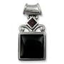 .925 Silver, Onyx & Garnet Pendant