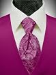 Tuxedo Vest - Solid Satin Fuscia with Coordinating Tapestry Tie