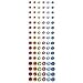 Me & My Big Ideas Rhinestone Stickers 6-1/2 Inch by 2 Inch Sheet, Red/Orange/Green/Pink/Lt. Blue/Blue