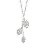 16.5 Inch Necklace with Three Leaf Drop
