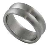 Titanium Rounded Groove Brushed Satin Band