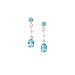 14k Gold, Blue Topaz & Diamond 3 Stone Drop Earrings
