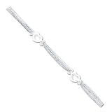 Sterling Silver 10 inch Polished Heart Anklet - 10 inch