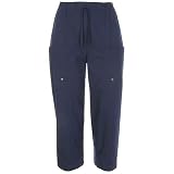 Petite Stretch Canvas Pull On Cargo Capri 19