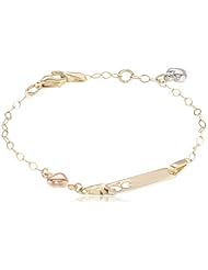 14k Yellow Gold Heart Baby ID Rolo Bracelet, 6"