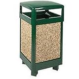 IMAGE OF Hinged Top Garbage Can, Green/Brown, 29 Gal., 21