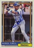 Alonzo Powell, Seattle Mariners, 1992 Topps Autographed Card