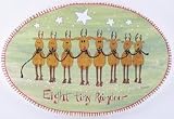 Wooden Oval Holiday Plaque Eight Tiny Reindeer Theme