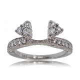 14KT White Gold Engagement Ring Wrap Sz 7 w/ Diamonds