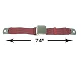 2-Point Lap Seat Belt, Maroon, 74 Inch Length, with Chrome Lift Latch