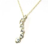 9CT Gold CZ Wave Pendant on 18" Gold Chain By TOC