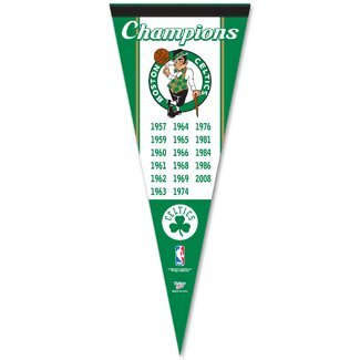 Boston Celtics 17x NBA Champion Banner Vintage Pennant