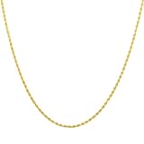 10k Yellow Gold 2.0mm Hollow Rope Chain Necklace, 30