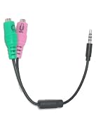 Headset Buddy: PC Headset to 3.5mm Smartphone Adapter: Convert Dual 3.5mm to 3.5mm, PC Computer Headset to iPhone, Blackberry, Droid, Palm, Samsung, LG, HTC