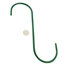 JUMBO 10" Steel S-Hooks PVC Coated - Set of 5 - Plants, Towels