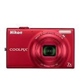 Nikon COOLPIX S6100 16 MP Digital Camera with 7x NIKKOR Wide-Angle Optical Zoom Lens and 3-Inch Touch-Panel LCD (Red)