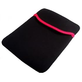 TheTechTree - Black/Red Reversible Neoprene Sleeve Carry Case Cover For Asus Eee Pad Transformer Prime TF201, TF101, TF300T, TF700T