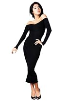 Hot Sale New York Black Small Calf Length Sexy Cocktail Party Sweater Dress by KD dance New York, #Fashionable & Discreetly Sexy & Elegant, Stretch Knit Soft, Cozy & Warm #MadeInUSA