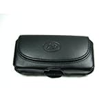 Premium Soft Black Horizontal Leather Pouch Carry Case With Belt Clip / Bel ....