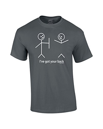 Funny T-Shirt Stick Figures I Got Your Back-charcoal-large