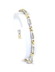 10K Two Tone Gold Diamond Bracelet
