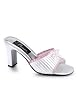 ROMANCE-301-4, 3.25 Inch Heel Satin Slip On With Bow.