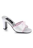 ROMANCE-301-4, 3.25 Inch Heel Satin Slip On With Bow.