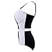 HDE Women's Retro One Piece Swimsuit Plus Size Padded Halter Vintage Swimsuit (Black-White Monokini, X-Large)