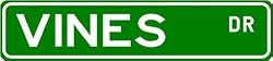 VINES Street Name Sign ~ Family Lastname Sign ~ Gameroom, Basement, Garage Sign