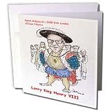 Londons Times Funny Panel Hollywood Cartoons - Larry King Of Talk Show Hosts - Greeting Cards-12 Greeting Cards with envelopes