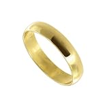 Nickel Free 18 KT Gold Layered Polished Finish 4mm Wide Plain Band Ring