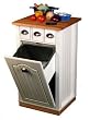 Venture Horizon 4124-11WH Butcher Block Bin Kitchen Island, White