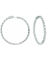 10 Carat 20 Pointer Diamond Inside Out Hoop Earrings 14K White Gold