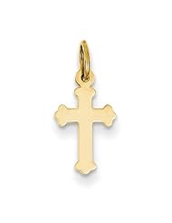Small Plain Polished Heraldry Cross Pendant, 14K Yellow Gold