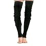 EXTRA LONG BLACK THICK SLOUCHY KNIT DANCE LEG WARMERS