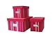 Kitchen & Housewares : JVL 13-004 Storage Box Set Red/Pink X3