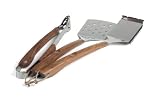 Charcoal Companion CC1109 3-Piece Vineyard Rosewood Barbecue Tool Set