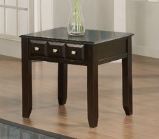 End Table with Drawers in Espresso