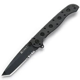 Columbia River Knife And Tool M16-10KZ EDC (Every Day Carry) 3-inch Zytel Black  Folding Knife with Autolawk and Tanto Razor Edge Blade, 7.125-inch Total Length