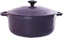 Dexam Chasseur Cast Iron Round Aubergine Casserole, 26cm