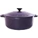 Dexam Chasseur Cast Iron Round Aubergine Casserole, 22cm