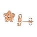 Plumeria Earrings with Diamonds in 14K Rose Gold -