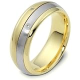 Designer Two-Tone 14 Karat Gold SPINNING Diamond Wedding Band Ring