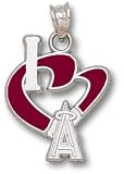 Anaheim Angels Sterling Silver I HEART A 3/4 Enameled Pendant